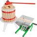 Wiltec Set van 12 liter fruitpers van beukenhout, inclusief persdoek en fruitmolen met een trechter van 7 liter