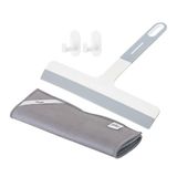 Vigar - Glasreiniger - Basic-collectie - 23,5 x 6 x 20 cm - schraper voor ramen, scheidingswanden en manen - met rubberen handgreep en doek - in grijs