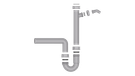 Kirchhoff ECO-SAVE évier en plastique siphon tubulaire, gris 1 1/2" IG x 50 mm, avec raccordement d'appareil 3/4" - 98831449