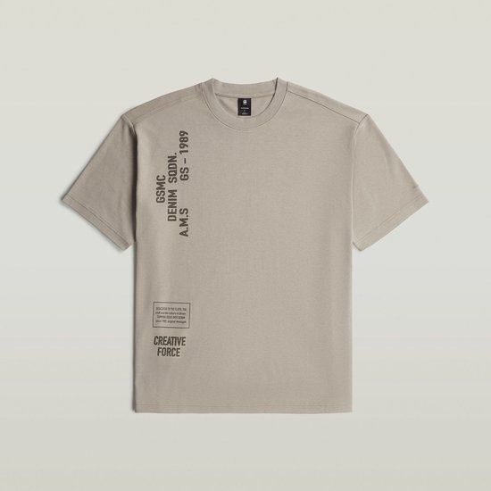 G-Star - Stencil gr relaxed r t - Heren - T-shirts - M - Katoen - elephant skin