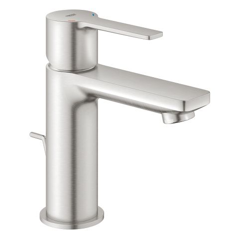GROHE Lineare Wastafelkraan XS - Extra lage uitloop - Met trekwaste - Supersteel (rvs)