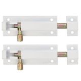 AMIG verrou à glissière/loquet - 2x - aluminium - 8 cm - blanc - porte - clôture - fenêtre