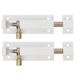 AMIG verrou à glissière/loquet - 2x - aluminium - 8 cm - blanc - porte - clôture - fenêtre