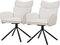 ML-Design Eetkamerstoel set van 2 draaibaar Beige