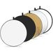 K&F Concept 5-in-1 reflectorfotografieset, opvouwbare reflector met opbergtas (110 cm), doorschijnende, zilveren, gouden, witte en zwarte ronde reflectoren voor fotografie