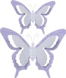 Mega Collections Tuin/schutting decoratie vlinders - metaal - lila