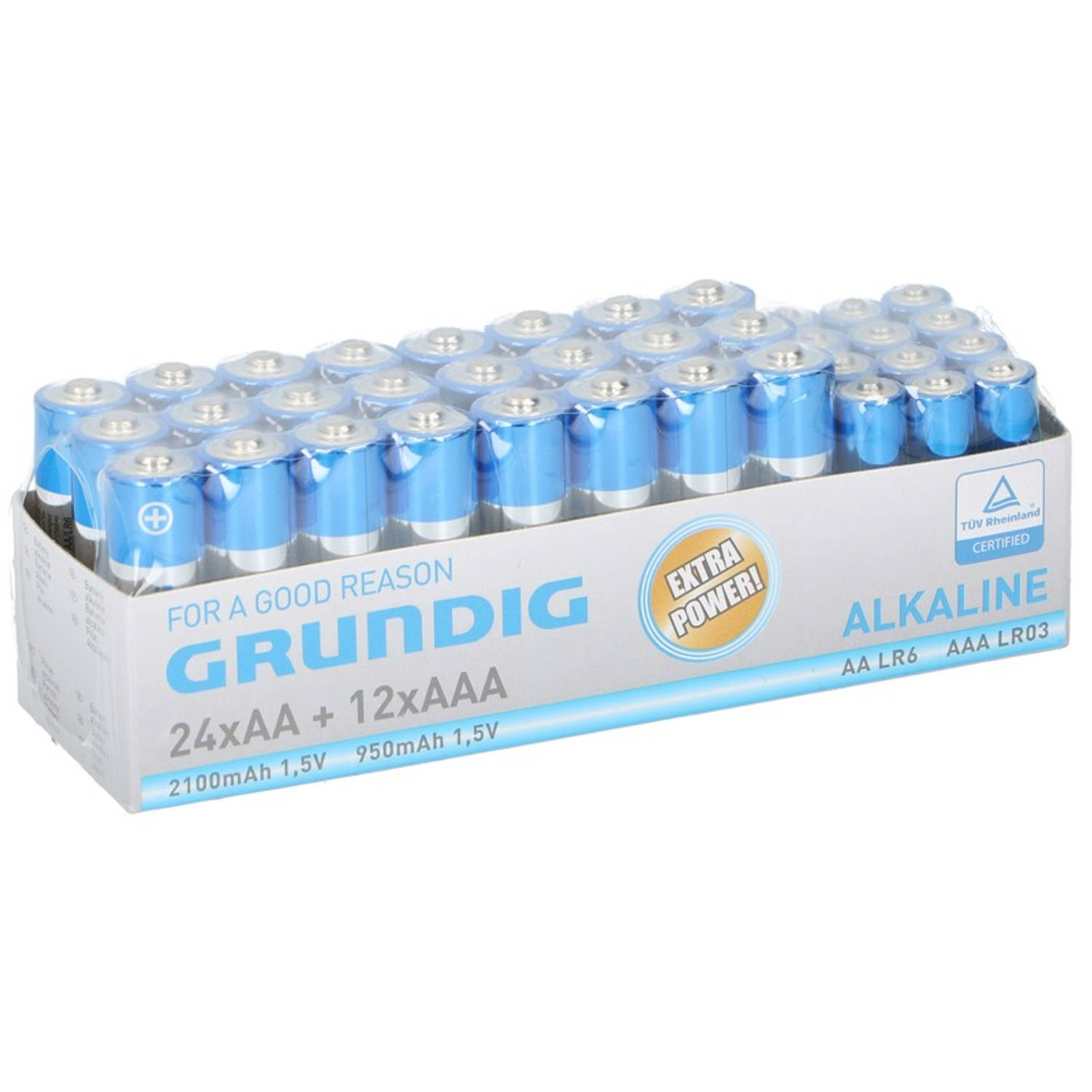 Grundig 108x R06 AA en LR03 AAA batterijen 1.5 volt - Voordeelpak batterijen