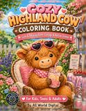 Cozy Highland Cow Coloring Book: Cute & Relaxing Farm, Cottage & Nature Scenes