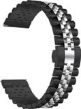Strap-it Stalen Jubilee smartwatch bandje - zwart/zilver