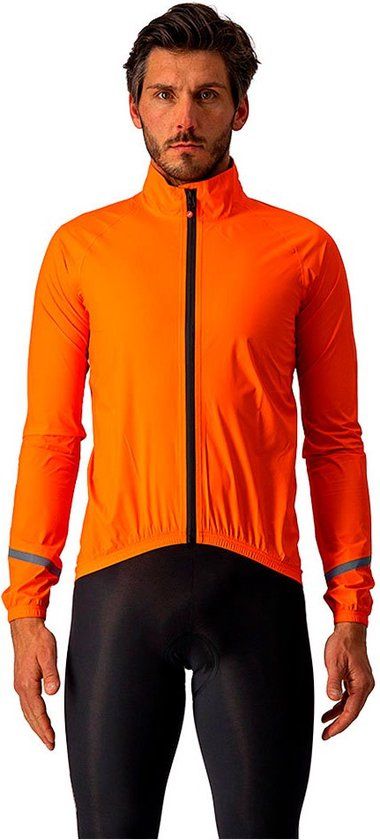 Castelli EMERGENCY 2 RAIN fietsjas - Mannen - maat XL - Brilliant Orange - Winddicht en waterdicht