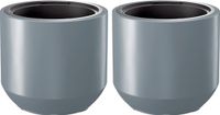 Prosperplast Plantenpot/bloempot Sevilla - 2x - buiten/binnen - kunststof - lichtgrijs - D39 x H35 cm - met binnenpot