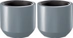 Prosperplast Plantenpot/bloempot Sevilla - 2x - buiten/binnen - kunststof - lichtgrijs - D39 x H35 cm - met binnenpot