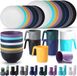 OEM Shenzhen Haorui Industrial Technology Co., Ltd. Plastic Bestek Sets van 32 Stuks - Onbreekbaar - Lichtgewicht - Mokken Schalen - Magnetron Veilig - BPA Vrij - Service Voor 8 borden set 6 person