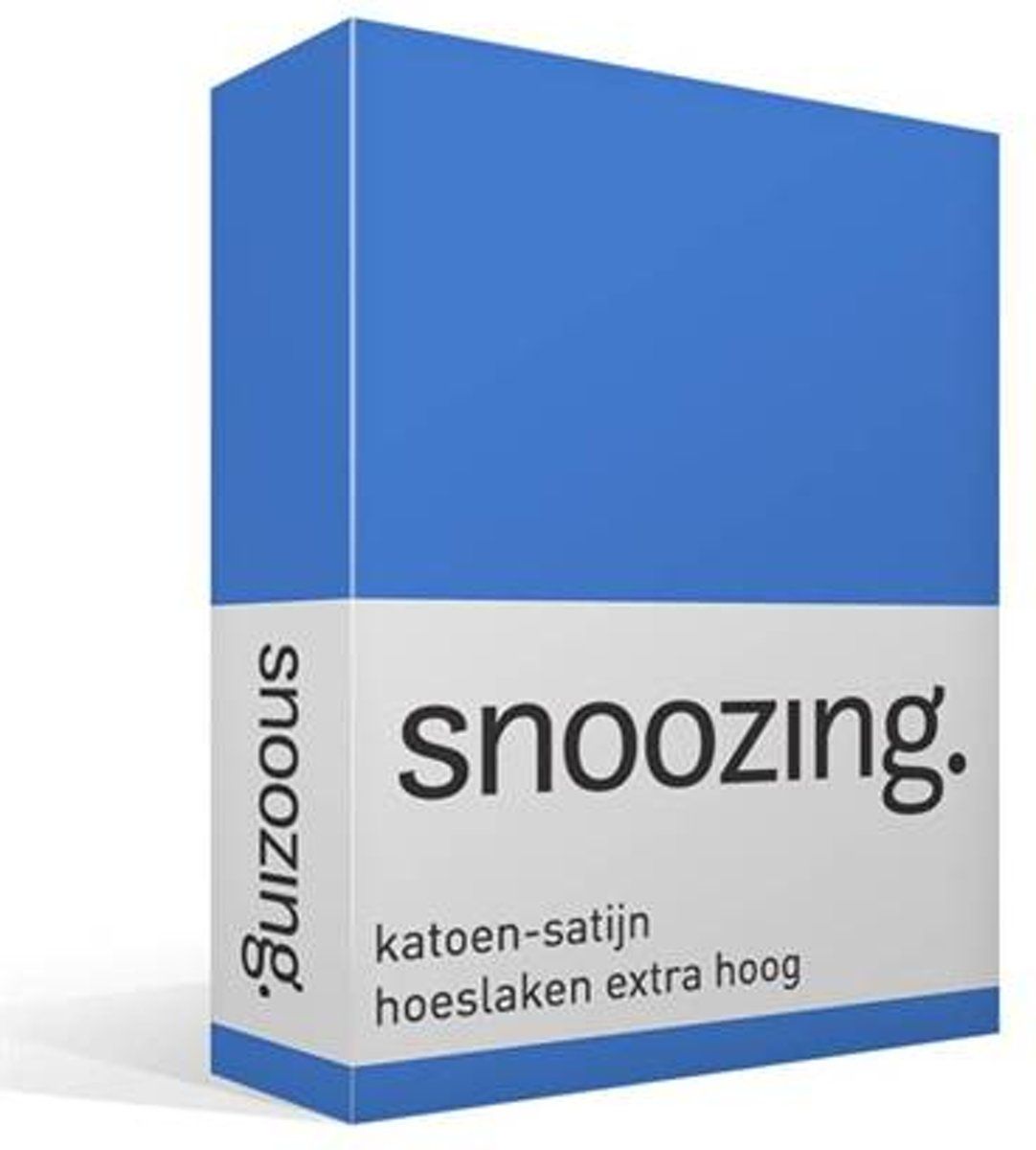 Snoozing katoen-satijn hoeslaken extra hoog - 1-persoons (90x220 cm) - blauw