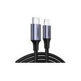 UGREEN Lightning Kabel, USB-C zu Lightning, 1m, Verstärkt, Schwarz, Schnellladen, Datenübertragung