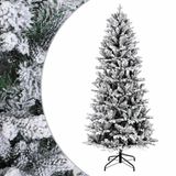 vidaXL Kunstmatige Inklapbare Kerstboom 210 cm PVC en PE Groen en Wit