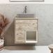 Hudson Reed Hoxton Meuble de lavabo suspendu 60cm Chêne clair avec étagère ouverte, LED et vasque grise à poser