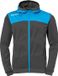 Kempa Emotion 2.0 Jas met Capuchon Kind Antraciet-Kempa Blauw Maat 128