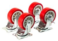 Amtech S5675 zwenkwiel set 4 x 3 inch (75mm), wielen voor bewegende meubels met 200kg laadcapaciteit, niet-markering