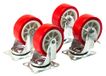 Amtech S5675 zwenkwiel set 4 x 3 inch (75mm), wielen voor bewegende meubels met 200kg laadcapaciteit, niet-markering