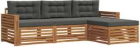 vidaXL - Acacia Hout Loungeset Bank 4-Zits Natuurlijk en Antraciet