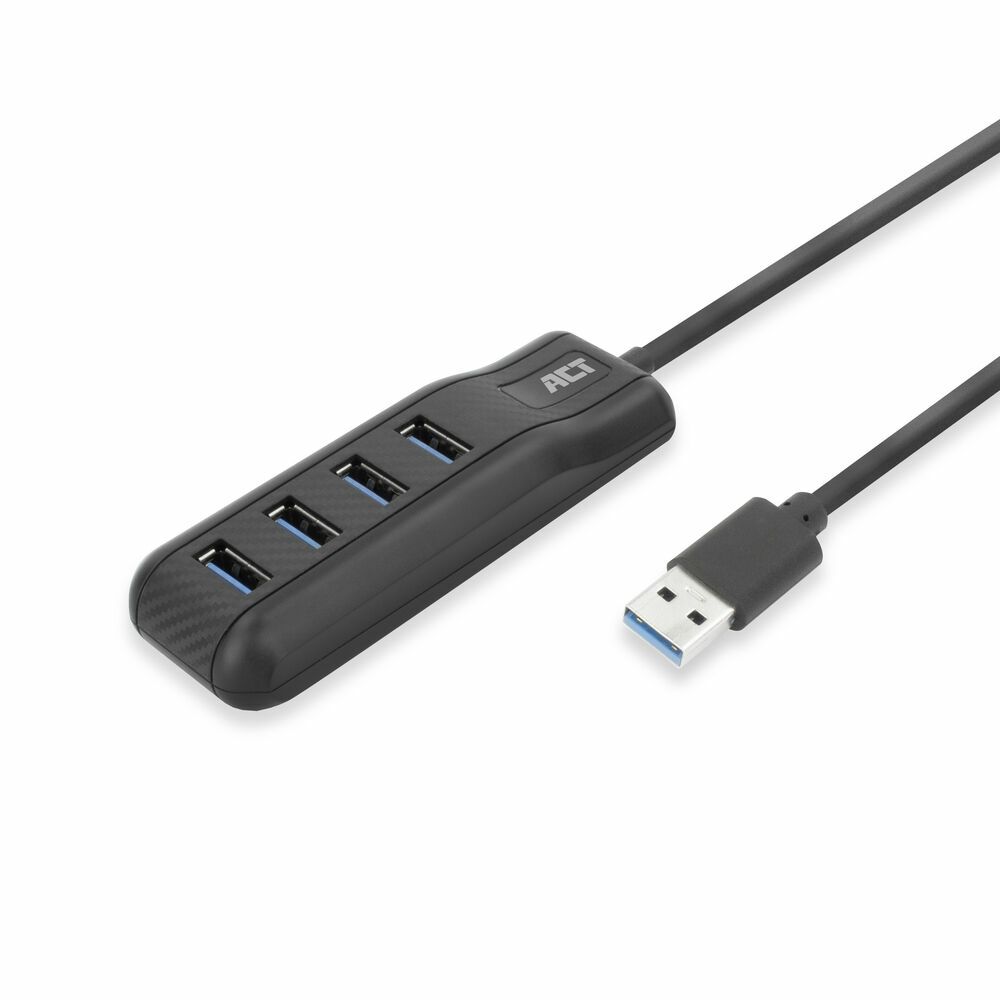 ACT 4-poorts USB 3.0 Hub - Zwart - 50cm