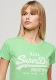 Superdry - Slimfit T-shirt met neonprint - Dames - T-shirts
