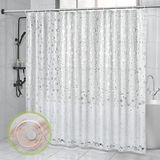 OTraki Douchegordijn 240 x 200 cm 3D Mat Badkamergordijn EVA Waterdicht Anti Schimmel Wasbaar Badgordijn Badkamer Douchegordijn Extra Lang Shower Curtain met 16 Douchegordijn Ringen