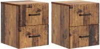 vidaXL Muurbevestigde Nachttafel Oud Hout 34,5 x 33 x 40 cm