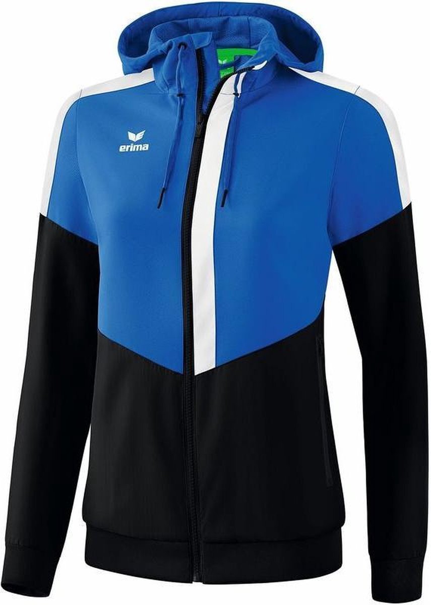 Erima Squad Tracktop Jack Met Capuchon Dames New Royal-Zwart-Wit Maat 44