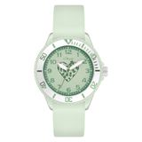 s.Oliver Kinderhorloge - rond - groen - 38 mm - plastic horloge met kwartsuurwerk op siliconen band met gesp - analoog polshorloge - 5 ATM waterdicht - krasbestendig