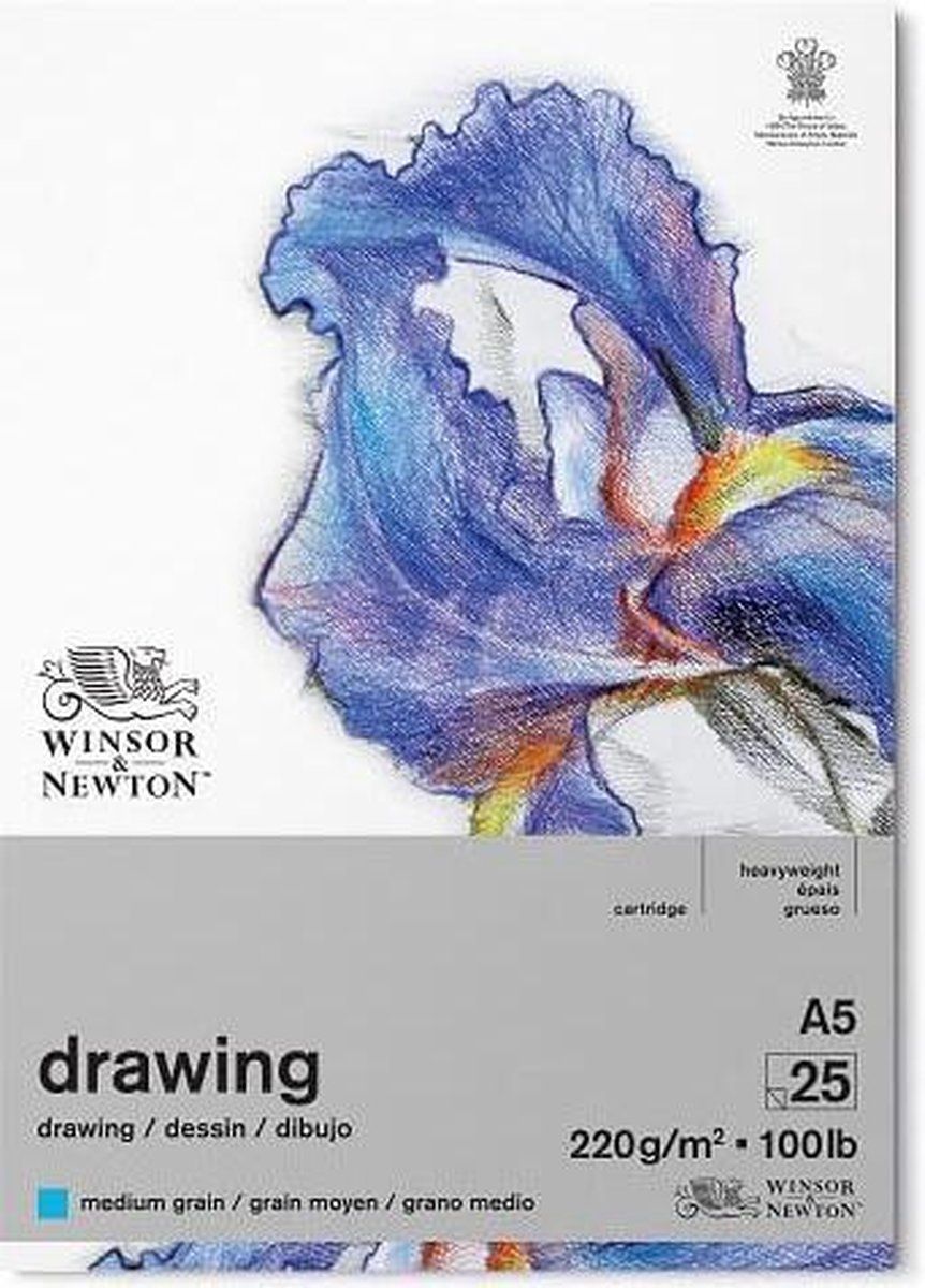 Winsor & Newton Tekenblok Medium Korrel A5 Wit
