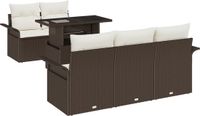 vidaXL Tuinbank Set 6-delig Bruin Polyrattan