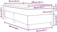 vidaXL Boxspringbed Blauw en Wit 90 x 200 cm Corduroy stof