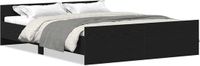 vidaXL Bedframe Zwart Eikenhout 150x200 cm
