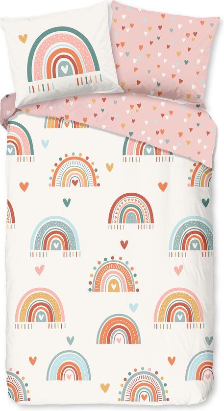 Good Morning dekbedovertrek regenbogen - 1 persoons 140x200/220 cm - Multi - 100% Katoen renforce