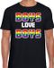 Bellatio Decorations Gay Pride shirt - boys love boys - regenboog - heren - zwart XXL