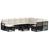 vidaXL Tuinbankenset 11 st Zwart en Cream Wit poly rattan