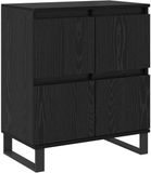 vidaXL Dressoir Zwart Eiken 60 x 35 x 70 cm