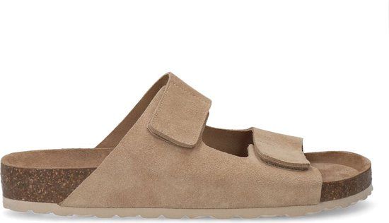 Manfield Heren Suède Slippers - Beige - Maat 41 - Lente/Zomer 2024