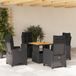 Maison Exclusive - Ensemble de jardin 5 pièces avec coin repas, coussins inclus, en polyrotin noir