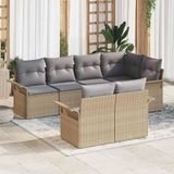 Maison Exclusive - Set de 7 coussins de banc de jardin, beige, en polyrotin
