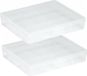Sunware Q-LINE Boîte de rangement - 2 pièces - 16 compartiments - Transparent - Plastique - 29,5 x 24,5 x 5,5 cm