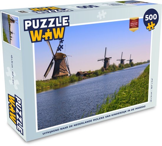 MuchoWow Puzzel Nederland - Molen - Water - Legpuzzel - Puzzel 500 stukjes