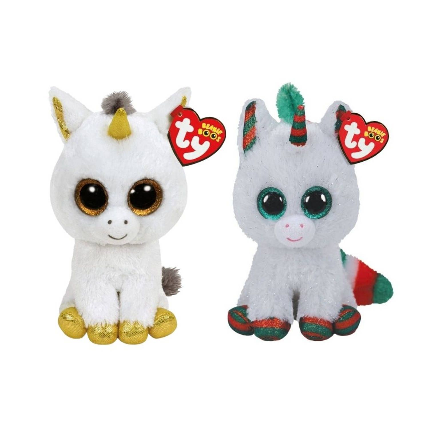 TY - Knuffel - Beanie Boo's - Pegasus Unicorn & Christmas Unicorn