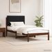 vidaXL Bedframe met gestoffeerd hoofdbord Donkerbruin en Zwart