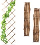 Relaxdays plantenklimrek set van 3 - 180 x 60 cm - uitschuifbaar - trellis - klimplanten
