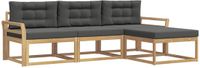 vidaXL - Buiten - bank - set - 4 - st - Wit - en - antracietkleurig - Polyester