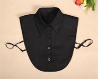 Betty's Blousekraag Dames Zwart - Losse Kraag - Katoen - Heble®