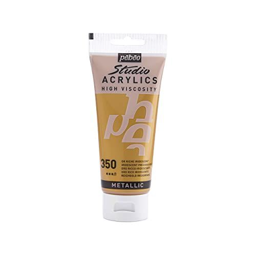 PEBEO 832-350 100 ml Studio Acrylverf, Iriserend Rijk Goud